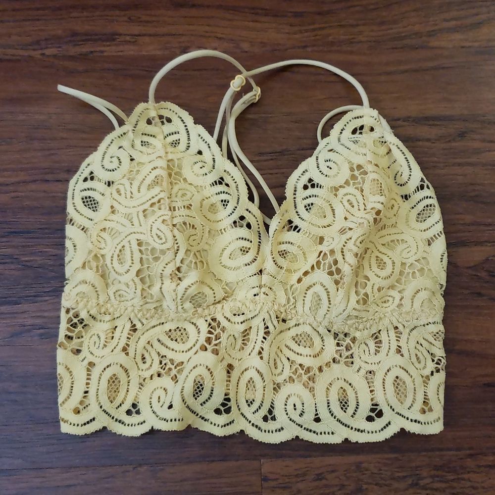 PINK Victoria's Secret Lace Bandeau in Light Yellow